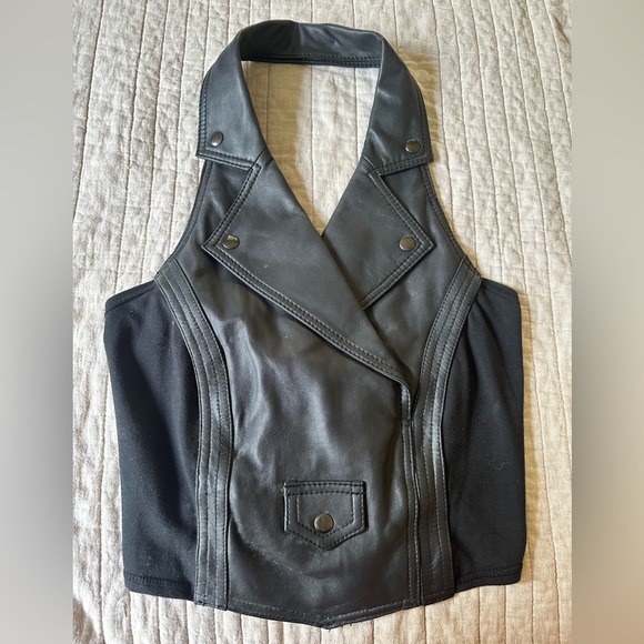 RVCA Tops - RVCA x Erin Wasson leather halter top